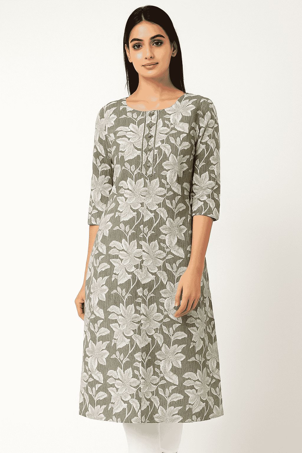 Shree Shanti Selection - Olive Green kurti